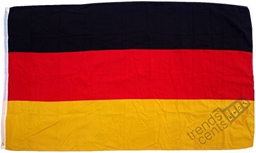 Top Qualität Flagge Deutschland Fahne, 90 x 150 cm, EXTREM REIßFEST,Stoffgewicht ca. 100 g/m², sehr robust, extra starke Messing-Ösen, mehrfach umlaufend genäht, ideal als Hissflagge Hissfahne
