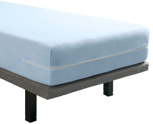 Velfont Matratzenbezug 100x200cm Frottee aus Baumwolle mit Reißverschluss Oeko-TEX Zertifiziert