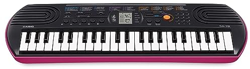 Casio SA-78AH7 - Teclado electrónico, color negro/rosa, 604 x 211 x 57mm