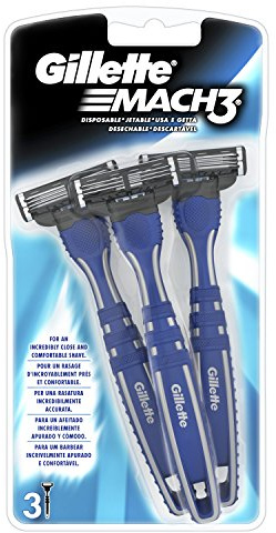 Gillette Mach3 RASOIO UOMO, Rasoio a Mano Libera, 3 Lamette da Barba da 3 Lame, Facile Risciacquo, Ottimo Scorrimento con Gel Lubrificante, Fino a 15 Rasature con 1 Testina, Usa e Getta