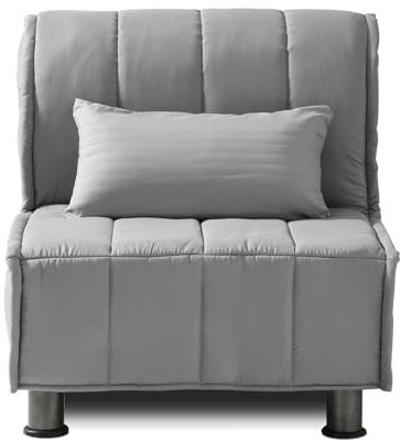 EVERGREENWEB - Divano Letto 2 in 1 con Materasso Singolo 80x190 Ortopedico, Prontoletto RICHIUDIBILE 1 Posto con Rivestimento SFODERABILE e Lavabile, Cuscino SUPERSOFT Abbinato color Grigio - EVENING