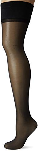 Charnos Women's 1pp 10 Denier Elegance Ultra Sheer Hold up Stockings, Black, L UK