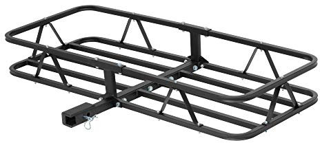 CURT 18145 48 x 20-Inch Basket Hitch Cargo Carrier, 500 lbs Capacity, Black Steel, 1-1/4, 2-In Adapter Shank