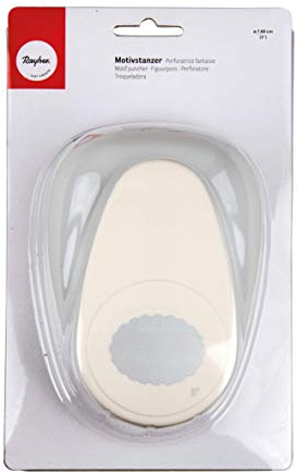 Rayher 8974600 Motivstanzer: Oval mit Zierrand, 8cm, (3), SB-Blister 1Stück