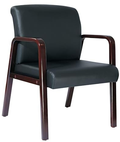 Alera rl4319 m Empfang Lounge Serie Besucherstuhl, Mahagoni/Schwarz Leder