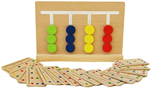 TOWO Holz-Sortierspiel für Kinder, Farb- und Musterpuzzle | Farben nach Vorlagen sortieren; fördert Logik, Konzentration und Feinmotorik, Montessori-Holzspielzeug ab 3 Jahren.