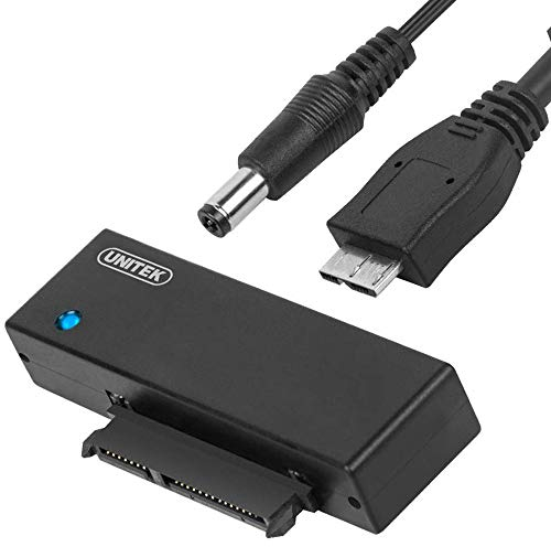 UNITEK SATA zu USB 3.0 Adapter, 6Gbps, Konverter für 2.5/3.5 HDD/SSD Festplatten und Optisches Laufwerk (CD/DVD/Blu-Ray), inkl. 12V / 2A Netzteil