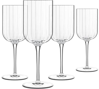 Luigi Bormioli Bach-Serie Rotweinglas 4er Set - 400 ml Volumen - Geblasenes High-Tech Glas, Titaniumverstärkter Schaft - Erkunde Weinwelten in Stil & Qualität
