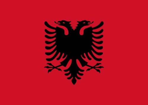 IhrVorteil.com Albanien Fahne 90 cm x 150 cm Rot-Schwarz Patriotisch Outdoor Banner
