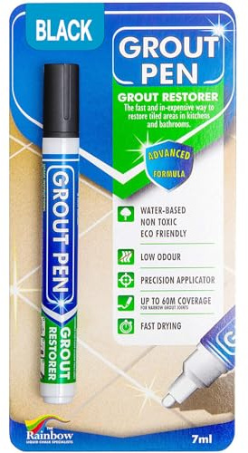 Fugenstift – zur Wiederherstellung von Fliesenfugen in Bad und Küche entworfen (Schwarz).