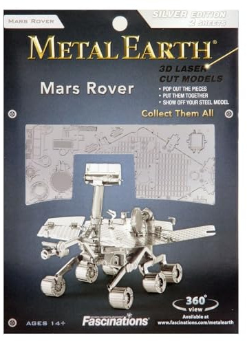 Metal Earth Puzzle 3D NASA Mars Rover. Rompecabezas de Metal de Espacio. Maquetas para Construir para Adultos Nivel Desafiante de 9.4 x 8.6 x 6 Cms