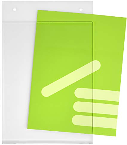 DIN A5 Plakattasche/Acrylglastasche/Einschubtasche Hoch mit Bohrlöchern | Für das schmale DIN Lang Format 99x210mm - Tranaparent - Tischaufsteller - sicherer Stand, glaklare Optik