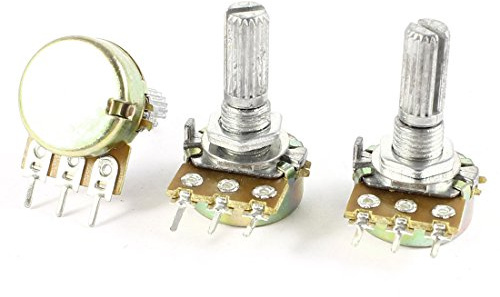 sourcingmap - 100k Ohm B100K 3 terminali lineare conicità potenziometro rotativo, 3pz