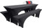Beautissu Edles Stretchhussen Set 3tlg. Victoria - Elastische Hussen für Bierzeltgarnitur 220x50 cm – Festliche Husse Biertisch + 2 Bierbank in Schwarz