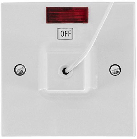 Merriway BH02678 Ceiling Pull Cord Switch 45A With Neon Indicator -1 Pcs