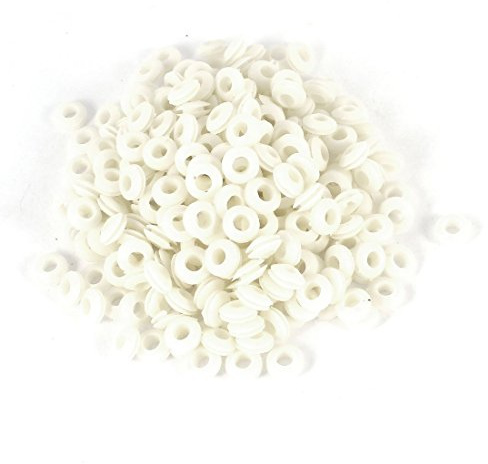 sourcing map 500 PCS 6mm Inner Diameter White Rubber Cable Wiring Grommets Gasket