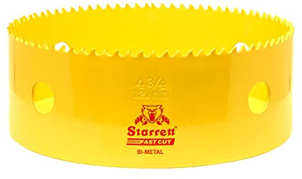 Starrett HSS Hålsåg i bi-metall – FCH0434 snabbskuren extra kobolt hålsåg – för rostfritt mild plåt trä plast olika material – 121 mm