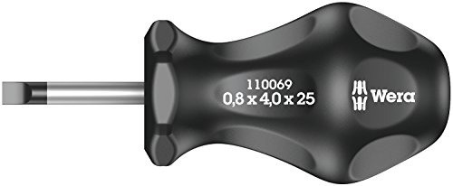 Wera 05110069001 336 Tournevis Tom Pouce, 0.8 x 4.0 x 25 mm, Noir