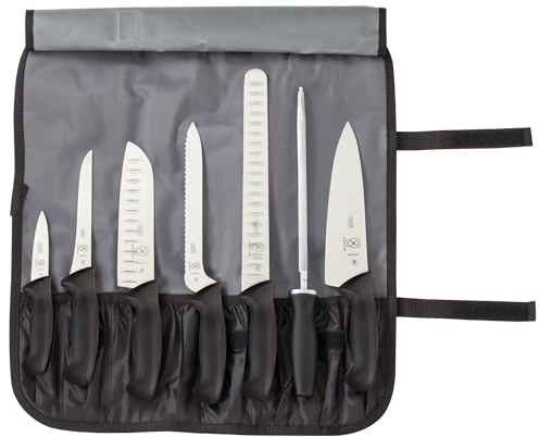 Mercer Culinary Millennia 8-Piece Knife Roll Set, Stainless Steel, 40x15x7 cm, Silver