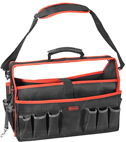 Connex Werkzeugtasche 510 mm – Inkl. verstellbarem Schultergurt | Viele Aufbewahrungsfächer – Unbestückt – Stabiler Komfort-Tragegriff – Aus Polyester – Montagetasche – Werkzeugbox