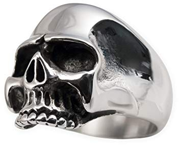 Fly Style Totenkopf Ring aus 316L Edelstahl - Skull Ring - Gothic Schmuck, Totenkopf Schmuck, Ring Grösse:20.0 mm