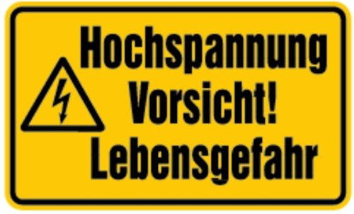 LEMAX® Warnschild, Hochspannung Vorsicht! Lebensgefahr | PVC | 300x200 mm, 1 Stk