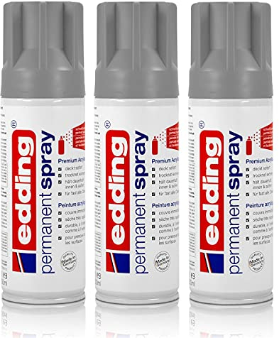 3x edding Permanent Spray silber matt 200 ml Premium Acryllack Spraydose