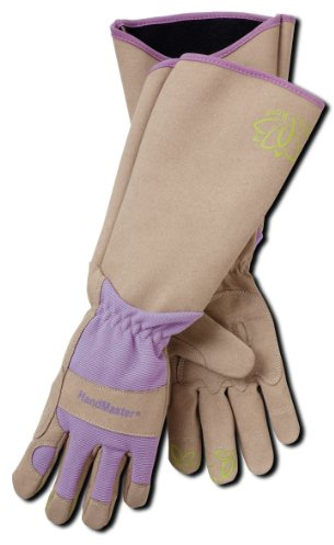 Magid Glove & Safety Professional Rose Pruning Thorn Resistant Gardening Gloves with Long Forearm Protection for Women (BE195TM) - Puncture Resistant, Medium (1 Pair), Brown & Purple
