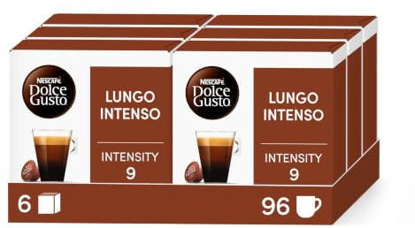 Nescafé Dolce Gusto Lungo Intenso - Café - 96 Capsules (Pack de 6 boîtes x 16)
