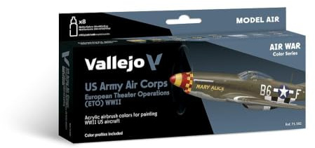 Vallejo 071182 Farbset, USA Flugzeuge WWII, 8x17 ml, ETO-Operation, grün