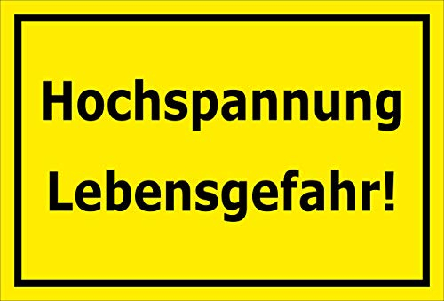 Melis-Folienwerkstatt Schild - Hochspannung Lebensgefahr - 45x30cm | Bohrlöcher | 3mm Aluverbund – S00070-137-C -20 VAR