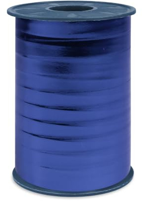 PRÄSENT C.E. Pattberg Mexico Geschenkband metallic Royalblau, 250 m Ringelband zum Einpacken von Geschenken, 10 mm Breite, Zubehör zum Dekorieren & Basteln, Dekoband, Anlass