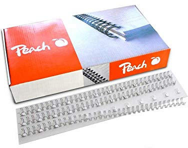 Peach Drahtbinderücken - 3:1-34 Ringe - A4-100 Stück, 14mm - silber - PW143-01