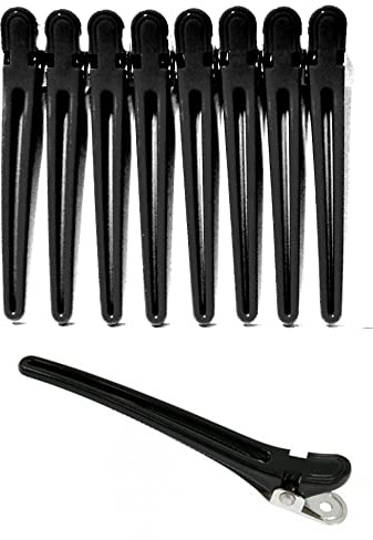 FP Kombi-Clips 10 Stck. Farbe nach Wahl - Haarclips - Abteilklammern Haarschneideklammern (schwarz)