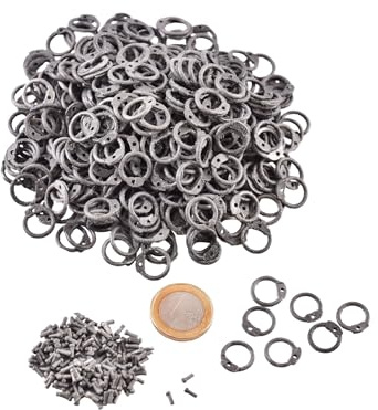 Ulfberth ARR Alu Kettenringe, 8 mm ID, 1-kg-Paket mit ca. 5000 Ringen | Aluminium Ringe mit Nieten, zum Selbermachen von Kettenhaube, Kettenhemd und Kettenrüstung - DIY