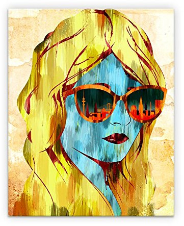 Kunstbruder Hamburg Skyline - Sunglasses (div. Größen) - Kunst Druck auf Leinwand 40x50cm