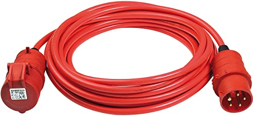 Brennenstuhl BREMAXX CEE Verlängerungskabel IP44 (25m Kabel, AT-N07V3V3-F 5G1,5, mit CEE Stecker und Kupplung, für außen, einsetzbar bis -35°C, Made in Germany) rot
