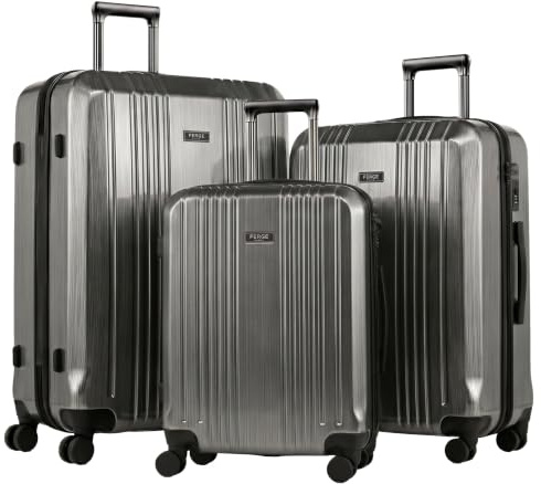 FERGÉ Set 3 valises Rigide léger Serrure TSA Cannes | Lot de 3 - Trolley Voyage | Ensemble de Bagages Gris