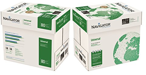 Navigator Universal Carta Premium per ufficio, Formato A4, 80 gr, Confezione da 10 risme da 500 Fogli