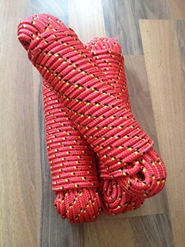 Machermann Nr.2 Schot, Kordel,Spannseil,Rope,Expanderseil,Planenseil,Kunststoffseil 8 mm x 30 m,Tauwek,Seil, Rot
