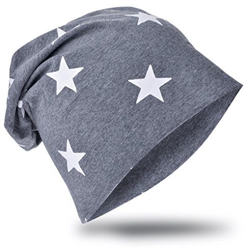 Miobo Jersey Slouch Beanie Lång Hatt Unisex Star Bomull Baby Barn Kvinnor Män Liten Stjärna Antracit 54