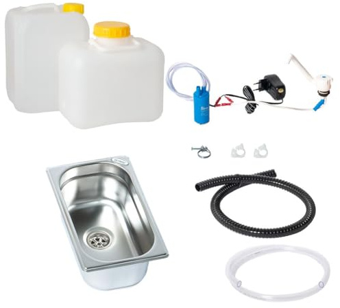 230V Wasseranlage Imbisswagen Verkaufsanhänger Campingküche Bausatz Spüle 265x160x100 Novo (ad-ideen)