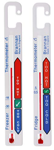 Brannan Fridge Freezer Thermometer Twin Vertical Pack Refrigerator Thermometers