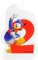 Procos 83150 Mickey Mouse Club House Number 2 Number Candle Red/White