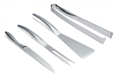 Philippi 189002 Wave BBQ-Set polierter Edelstahl, 4-teilig