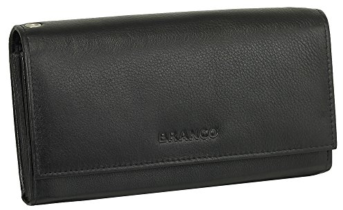 Waiter's Purse Taxi Wallet Service Wallet Black Cowhide Leather with 2-Compartment Press Stud Closure and Card Compartment Genuine Leather, black, Breite ca. 17 cm Höhe ca. 9 cm Tiefe ca. 3,5 cm