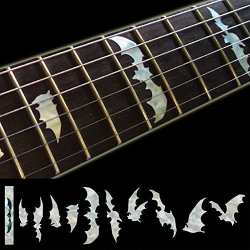 Griffbrett Marker Inlay Aufkleber Decals für Gitarre & Bass – Bat Wing – Weiß Perle