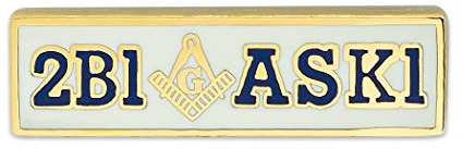 2B1ASK1 White Masonic Lapel Pin - 1 Wide
