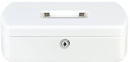 Burg-Wächter Geldkassette abschließbar mit Schlüssel, Euro-Münzzählbrett und Zähleinsatz für Scheine, Stahlblech, Office ZK 2257 Euro, Weiß