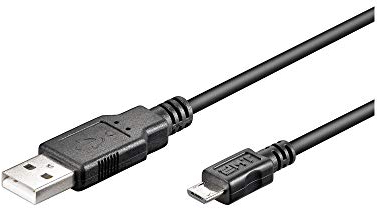 Goobay 93922 Cavo USB 2.0 ad Alta Velocità, Nero, 0.60m Lunghezza del Cavo